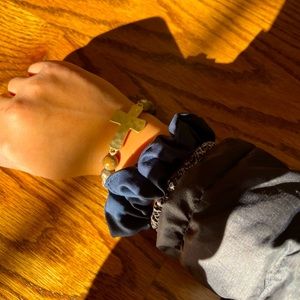 Altar’d State Gold Cross Beaded Bracelet